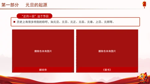中国传统节日元旦的起源历史专题党课PPT