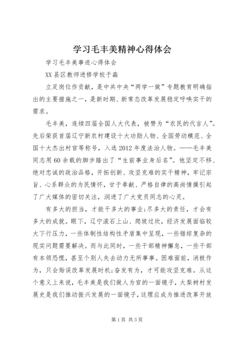 学习毛丰美精神心得体会 (6).docx