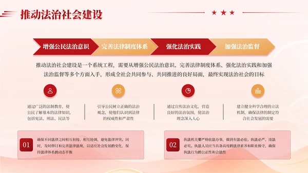 红色大气法律教育通用PPT模板