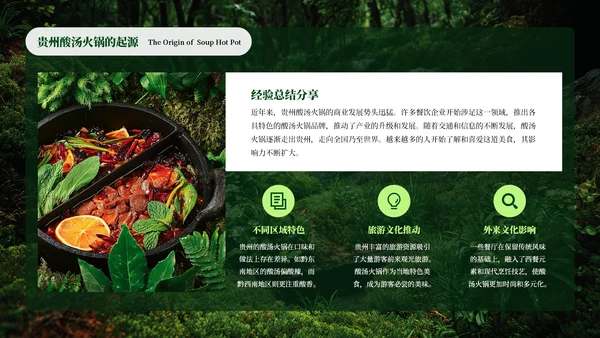 绿色创意风贵州酸汤火锅PPT模板