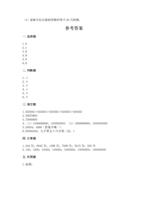 人教版四年级上册数学第一单元《大数的认识》测试卷及一套完整答案.docx