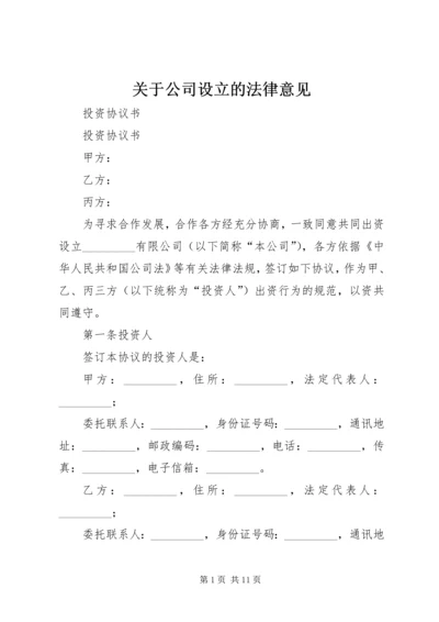 关于公司设立的法律意见 (5).docx