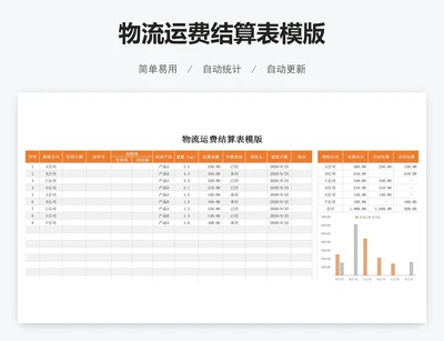 物流运费结算表模版