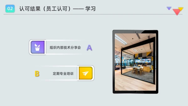 彩色水彩微粒员工访谈报告企业培训PPT课件人物访谈