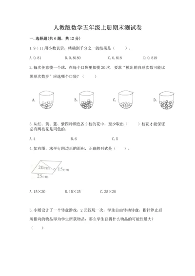 人教版数学五年级上册期末测试卷（达标题）word版.docx