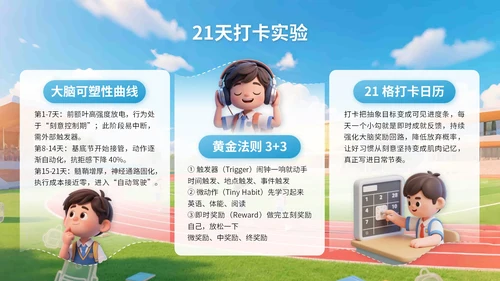 蓝色3D立体风三年二班开学主题班会PPT模版