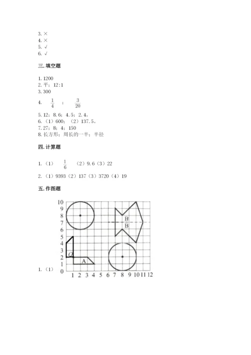 人教版六年级上册数学期末测试卷精品（完整版）.docx