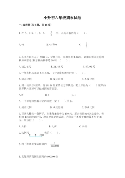 小升初六年级期末试卷精品（巩固）.docx