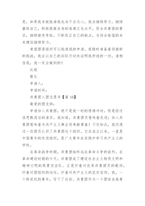 共青团入团志愿书范文（精选10篇）.docx