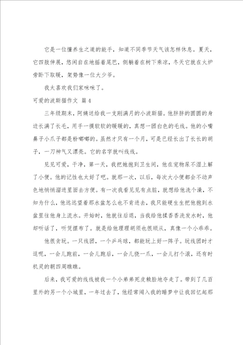 关于可爱的波斯猫作文合集8篇