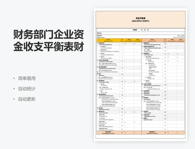 财务部门企业资金收支平衡表财