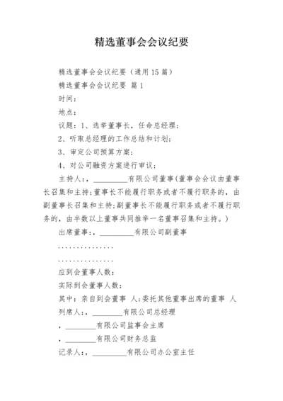 精选董事会会议纪要.docx