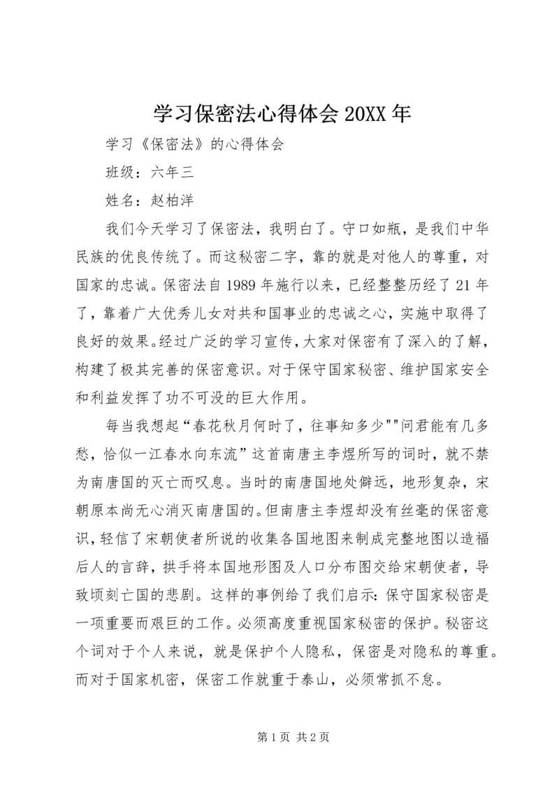 学习保密法心得体会20XX年 (3).docx