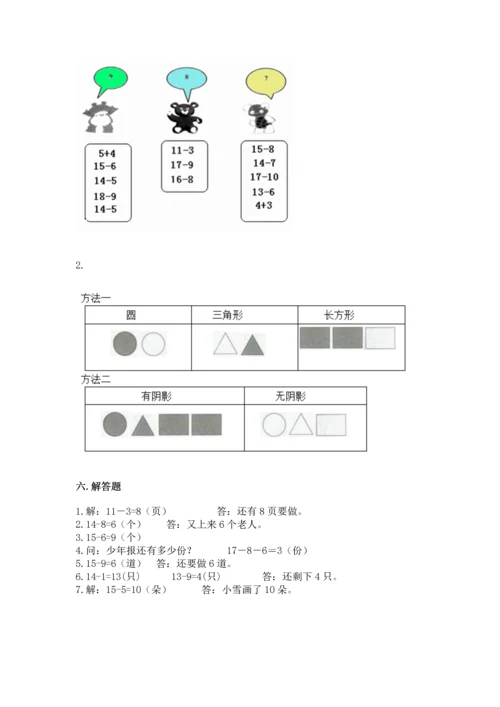 人教版一年级下册数学期中测试卷（实用）word版.docx