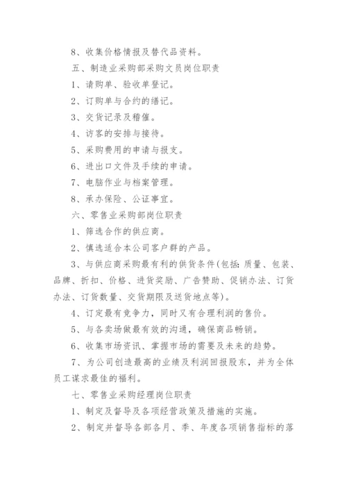 采购部的岗位职责及管理制度.docx