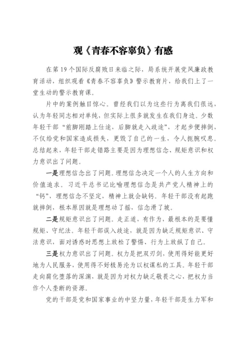 【心得体会】青年干部观看警示教育片观后感-7篇.docx