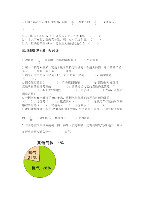 小学六年级数学上册期末考试卷含完整答案（名师系列）.docx