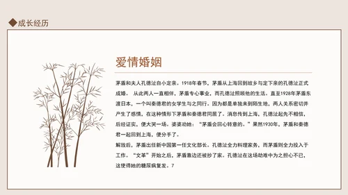 著名作家茅盾先生事迹学习PPT课件