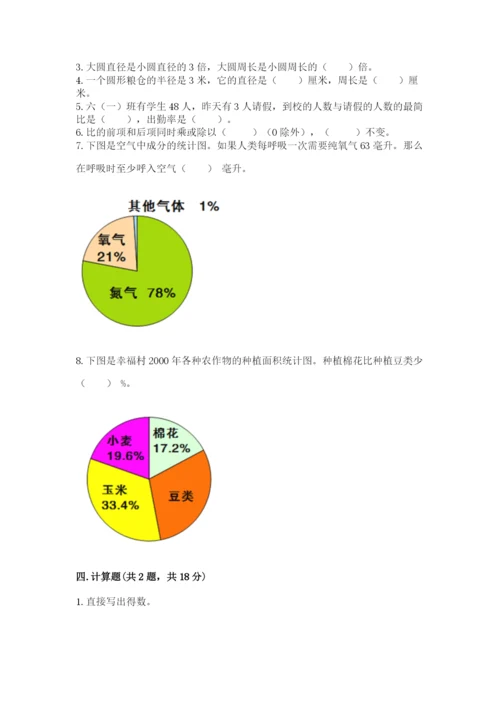 人教版六年级上册数学期末测试卷（精品）word版.docx