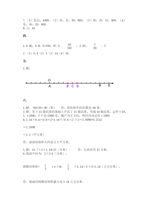 小升初数学考前检测试题附答案（综合题）.docx