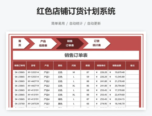 红色店铺订货计划系统