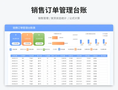 销售订单管理台账表