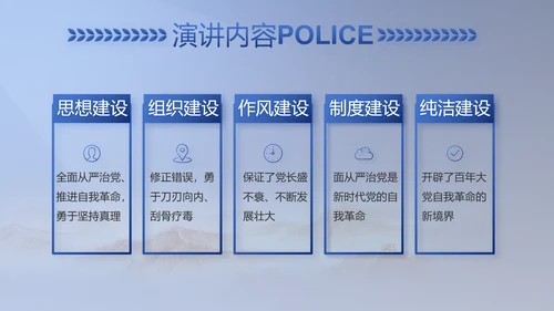 蓝色大气民警职工大会PPT