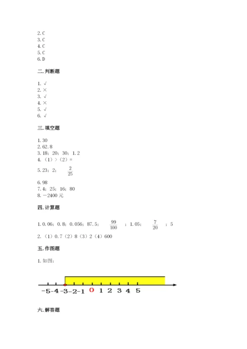 杭州市富阳市六年级下册数学期末测试卷及答案1套.docx