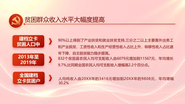 红色大气群众满意就是最好评价动态PPT模板