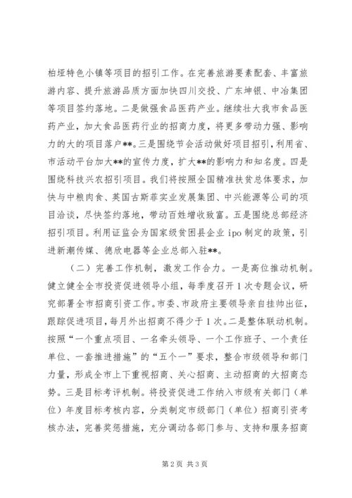 投资促进合作局XX年工作计划.docx