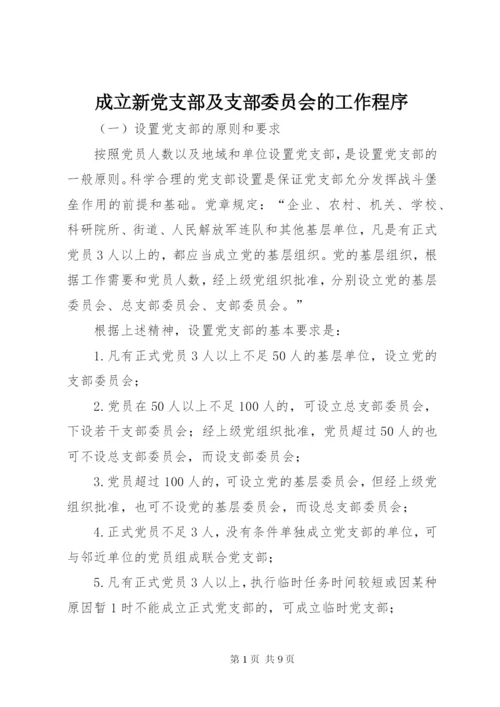 成立新党支部及支部委员会的工作程序.docx