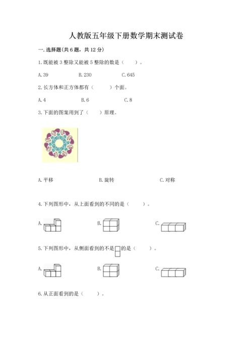 人教版五年级下册数学期末测试卷精华版.docx