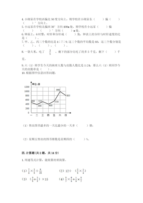 2022六年级上册数学期末考试试卷附参考答案【实用】.docx