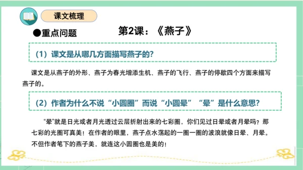 统编版三年级语文下册同步高效课堂系列第一单元（复习课件）