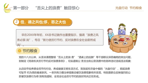 向舌尖上的浪费说不光盘行动节约粮食PPT