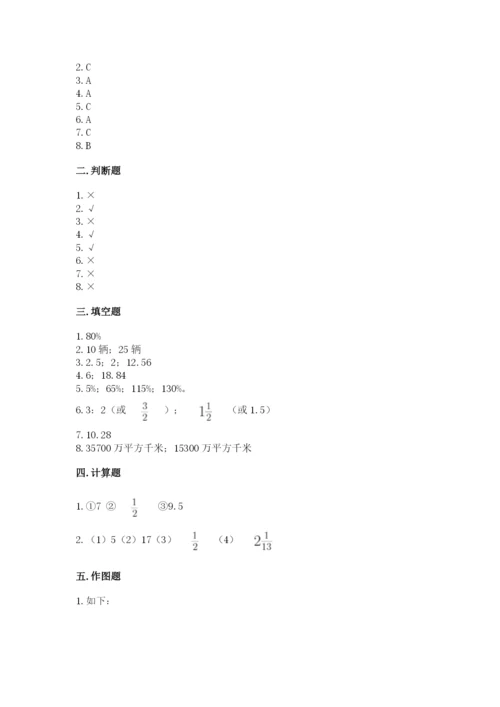 人教版六年级上册数学期末测试卷及参考答案（巩固）.docx
