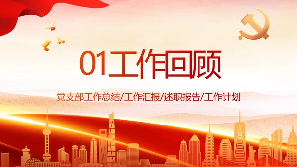 红色大气党建民主生活会学习主题动态PPT模板