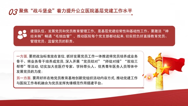 推动公立医院党建工作高质量发展PPT课件
