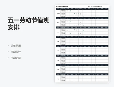 五一劳动节值班安排
