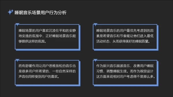 蓝黑微酸性场景音乐用户观察报告PPT模板