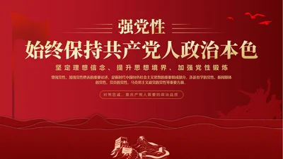 红色简约强党性党课教育PPT课件