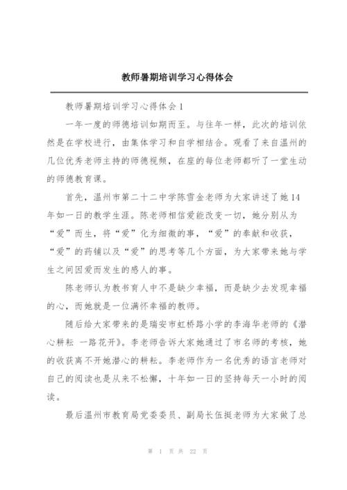 教师暑期培训学习心得体会.docx