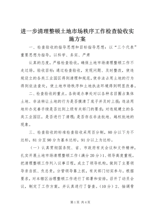 进一步清理整顿土地市场秩序工作检查验收实施方案 (10).docx