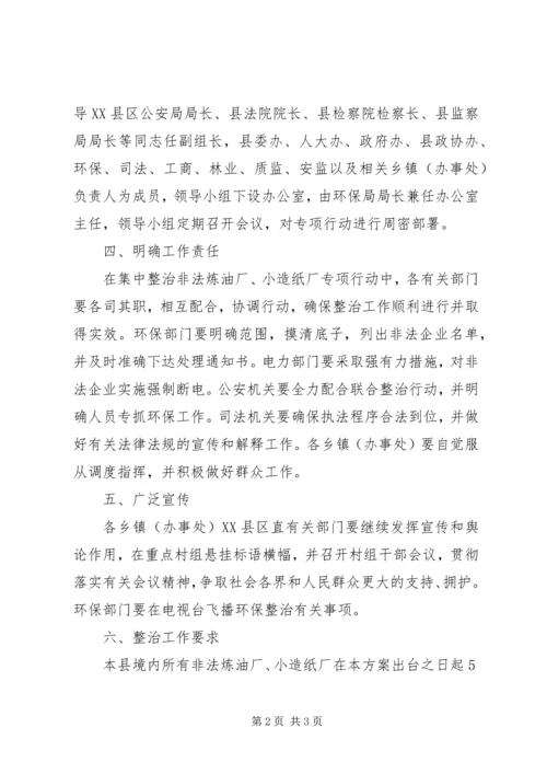 非法炼油厂小造纸厂整顿工作方案.docx