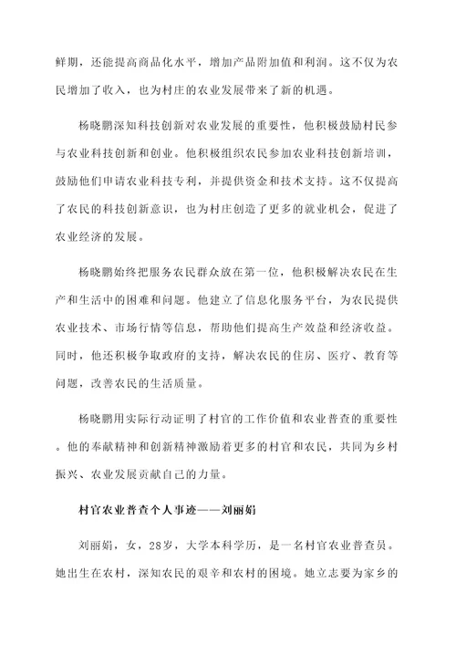 村官农业普查个人事迹
