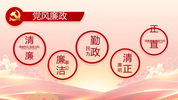 红色党政代表大会工作总结PPT模板