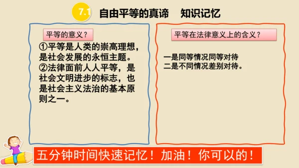 第七课  尊重自由平等 （复习课件19张PPT）