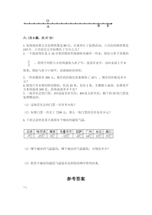 苏教版六年级数学下学期期末测试题精品有答案.docx