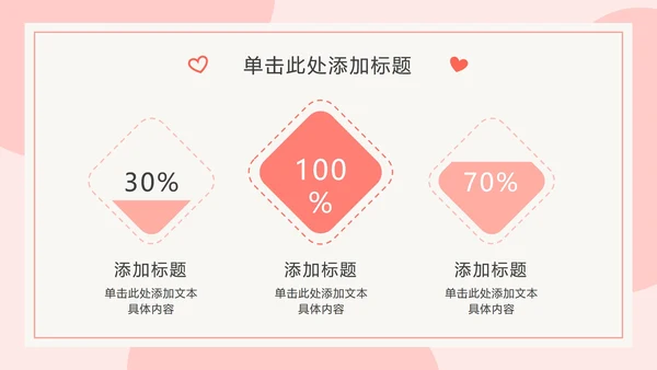 橘粉色情侣比心PPT模板