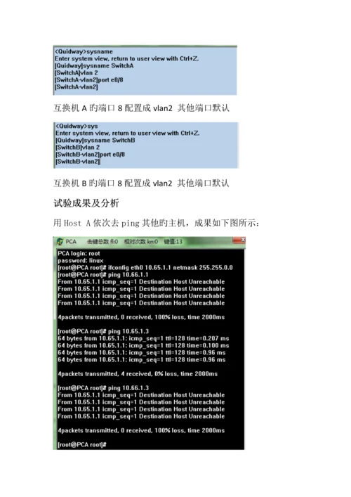 2023年计算机网络实验报告二vlan配置.docx